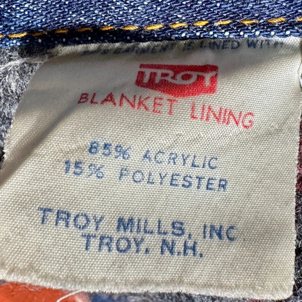USA 70s Vintage Levi's Denim Jacket Blanket Lined Trucker Jacket Size 34‎ - Picture 7 of 8